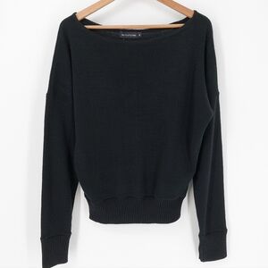 Pretty Little Thing Black Wide Neck Lounge Sweater, Sz M